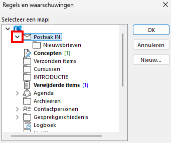 Kies de juiste map 